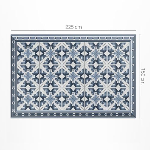 Tapis extérieur imperméable 150x225 pour balcon et terrasse géométrique - 4