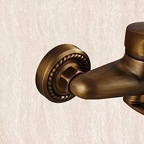 Robinet de lavabo mural en laiton antique YRYRYW avec mitigeur double commande