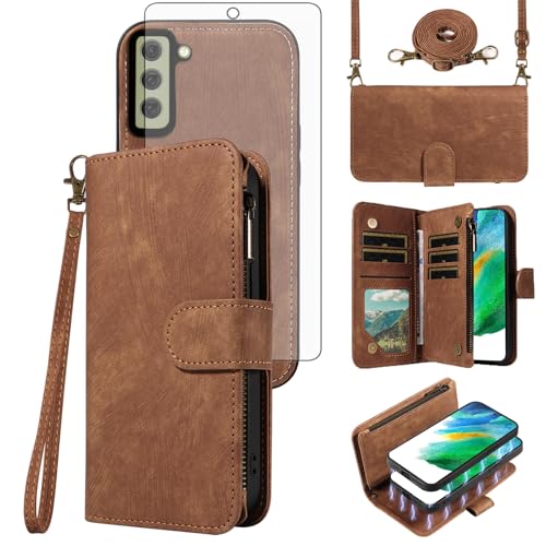 Coque détachable aimantée pour Samsung S21 FE 5G avec fermeture éclair et verre