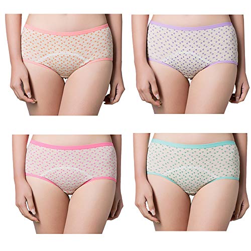 Nightaste Culotte Menstruelle pour Filles Adolescentes sous-vêtements Anti-fuites Physiologique en Coton Culotte de Protection pour Femmes à la Période Post-Partum (M, 4 Couleurs)