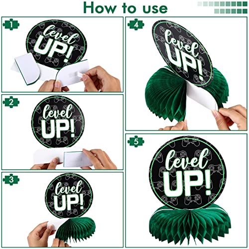 9 Pieces Video Game Honeycomb Table Centerpiece Gamer Birthday Party Decorations 3D Video Game Table Toppers for Gaming Theme Birthday Party Decorations Supplies - Image 5