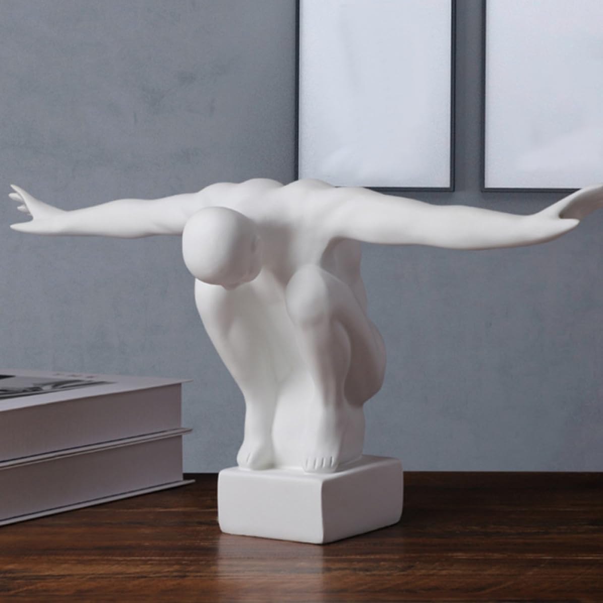 jojofuny Escultura Nórdica de Resina en Color Claro para Oficina y Estudio