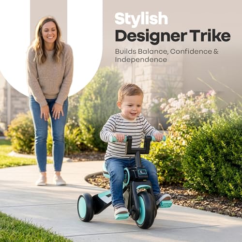 Image of R for Rabbit Tiny Toes Y Ace Premium Designer Tricycle for Kids 2-5 Years Upto 25Kg Weight with Strong Metal Core Frame, Anti-Slip Handlebars & Smooth Wheels | 95% Pre-Installed Baby Trike (Sea Green)