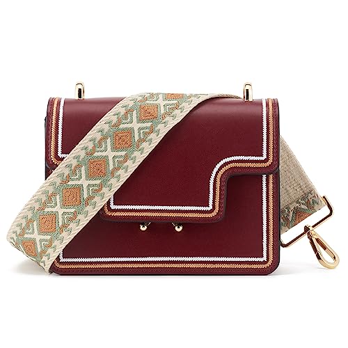 Image of Wide Shoulder Strap Adjustable Replacement Belt Guitar Style Crossbody Bag Handbag Strap Multicolor Canvas Straps(Wide:2in)(Color57)