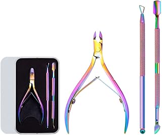 lifcasual Removedor de cutículas Aparador e empurrador de cutículas Nippers de cutículas profissionais Empurrador e cortador de cutículas de aço inoxidável Pedicure Manicure Ferramentas para unhas das m