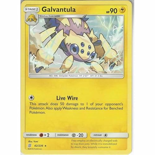 Galvantula 62/236 Rare Pokemon Card (Unified Minds) + 1x TitanCards® Toploader