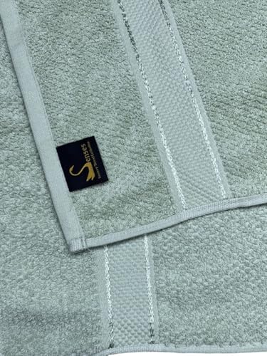 Image of SENSES By Riba Cotton Towels for Bath 550 GSM - Pale Green, 1 Pc | Super Soft, Large Size, Absorbent, Lightweight, Antimicrobial, Low Linting