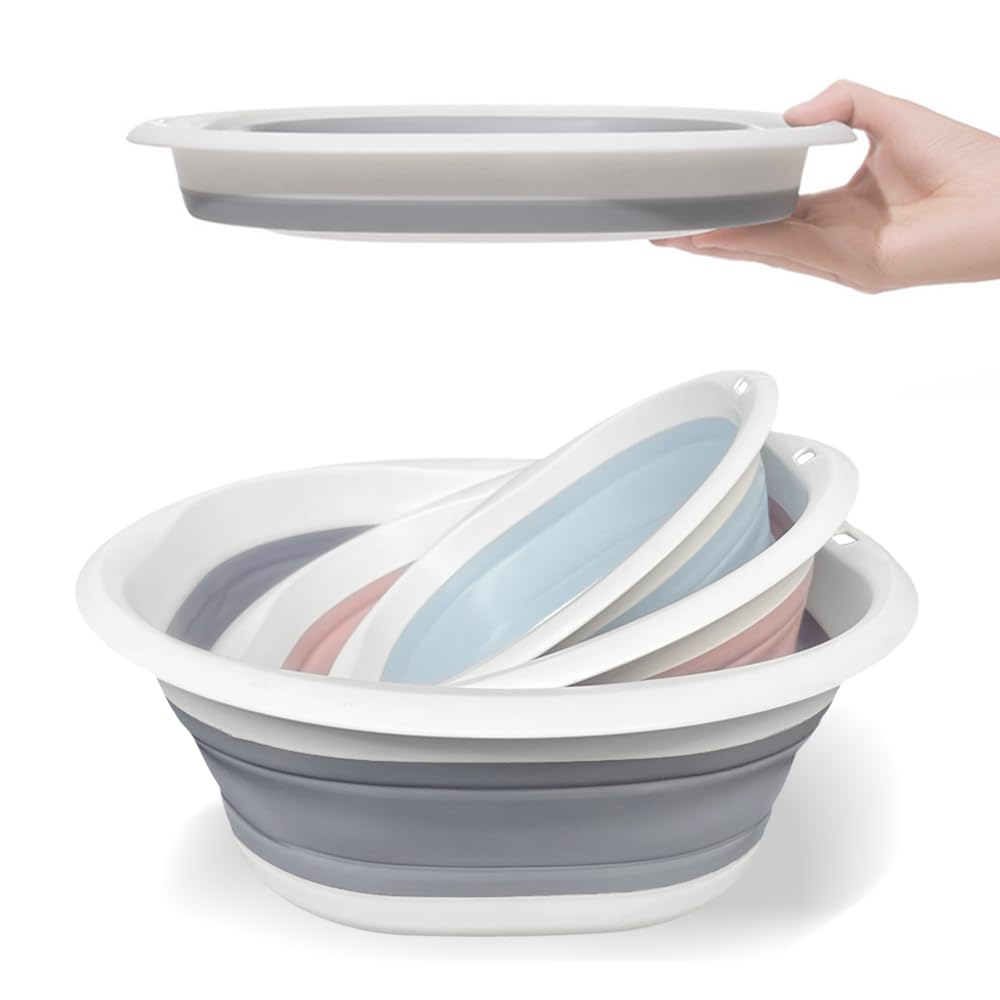 Sponsored Ad – Blinggo Collapsible Wash Basin, Plastic+TPR Buckets, Portable and Space Saving, Multi-Function Use, Large and High Capacity (Pack of 3)