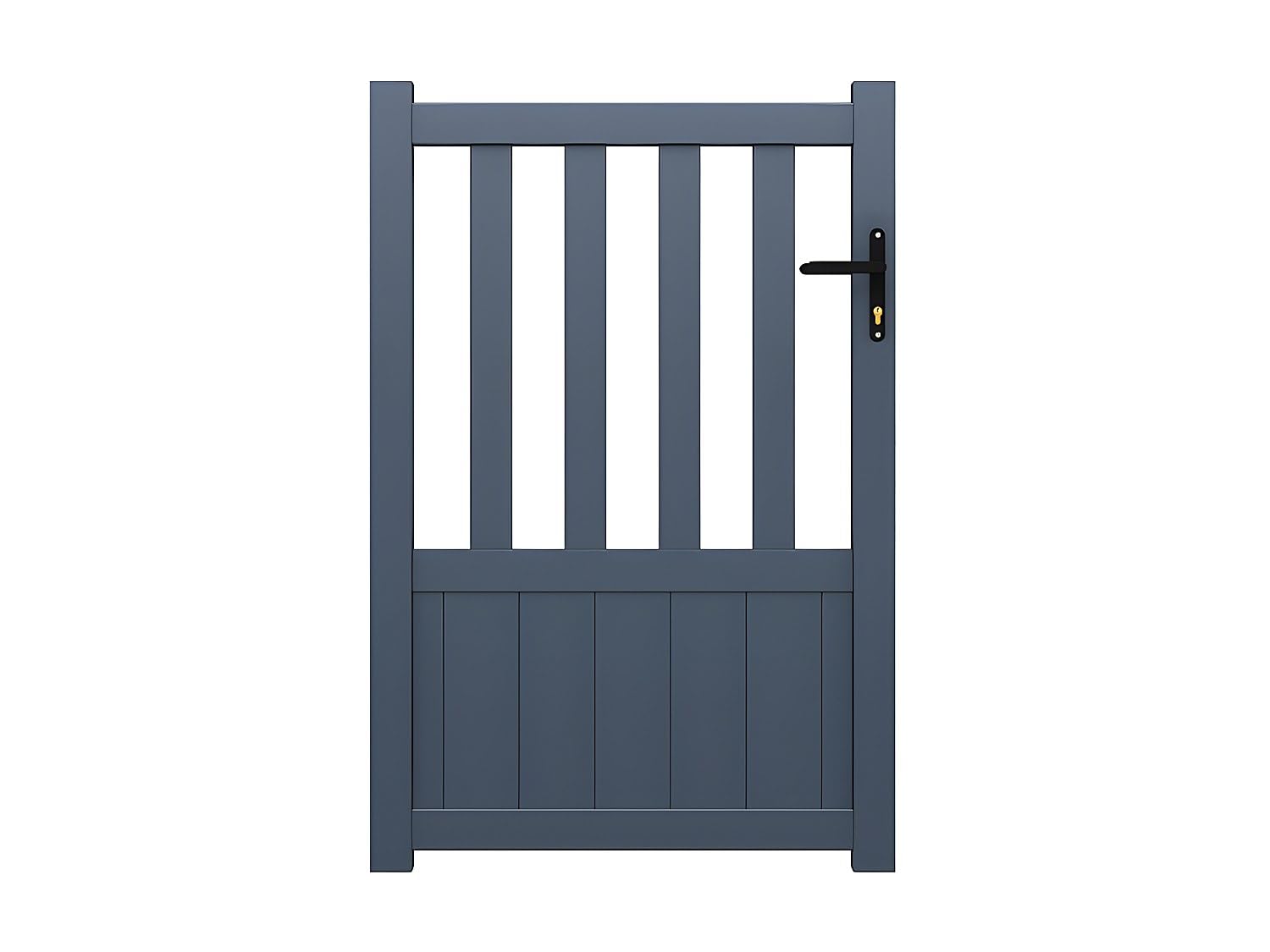Portillon battant aluminium ajouré L100 x H140 cm anthracite BARTOS