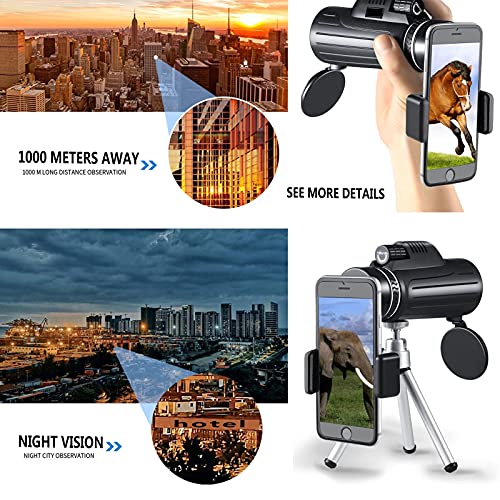 Telescopio monocular portátil compacto con trípode y clip para teléfono miniatura 3