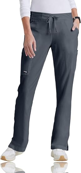 BARCO Grey's Anatomy Scrubs - Mia Scrub Pant for Women, Elastic Back Waist, Mid-Rise Shaped Leg Women's Scrub Pant, Indigo, XXS Tall: Buy Online at Best Price in UAE