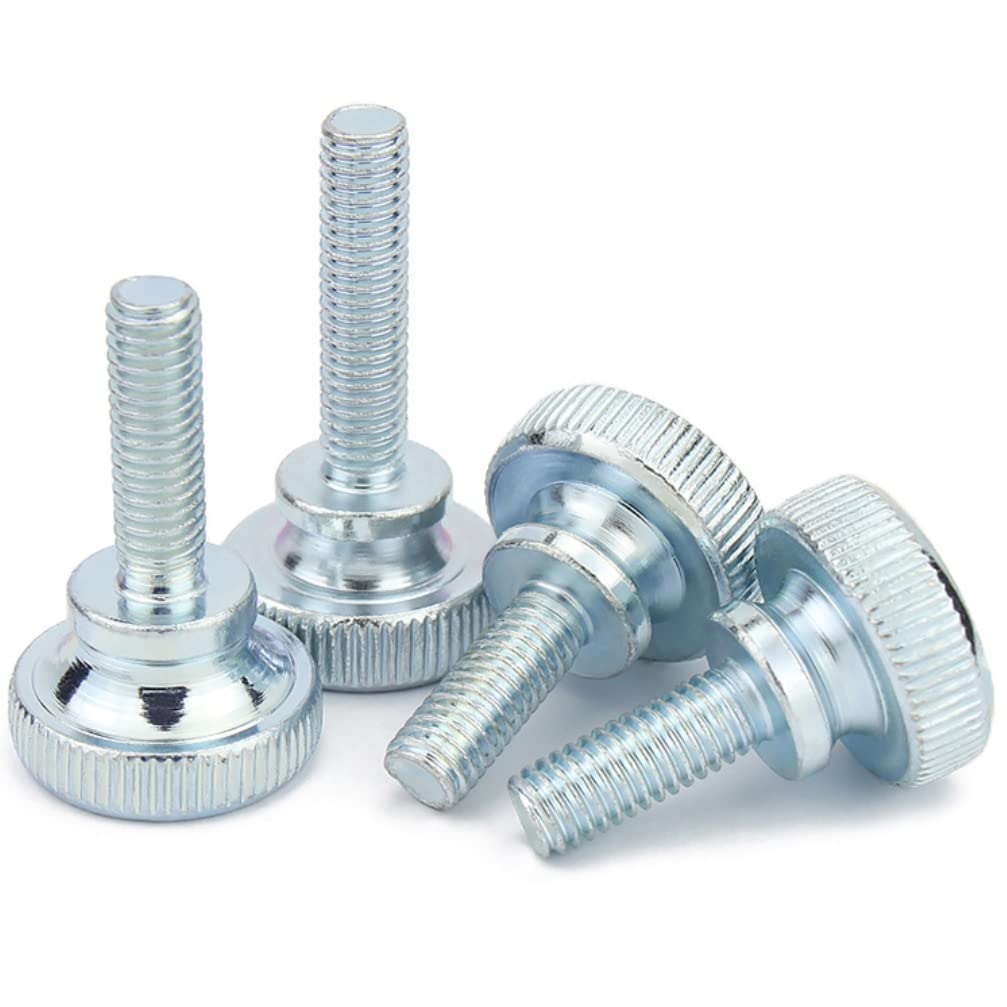 FEEIMOL Thumb Screws with Shoulder Zinc Plated Carbon Steel High Head Knurled Machine Screws M6x25mm (5 pcs) - Image 2
