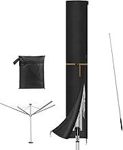 VANSHEIM Housse Séchoir Linge Housse de Protection Séchoir Parapluie Housse de Séchoir Parapluie Rotatif Extérieur Bache Parasol Imperméable avec Fermeture éclair et Tige Télescopique 200x32cm