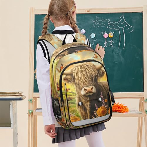 Sac à dos ordinateur vache Highland pour collège et lycée - 3