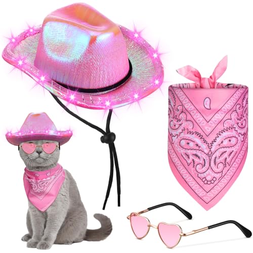 Set Disfraz Vaquero Para Perro con 3 Piezas Rosa Brillante
