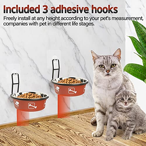 Torlam Elevated Cat Bowls, Wall Mounted Cat Food Dish, Raised Cat Food and Water Bowls, Stainless Steel Elevated Pet… - Image 5