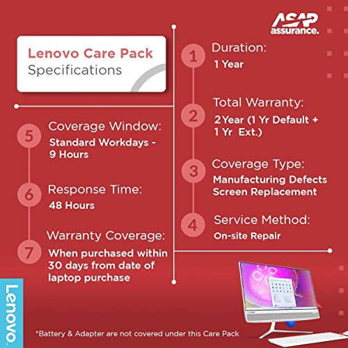 Image of Lenovo Branded 1 Year Extended Warranty Pack with Onsite Service for Lenovo Legion 5 /5i IdeaPad Flex 5 /5i Slim 5 /5i IdeaPad C340 L340 S340 S540 (Email Delivery, No Physical Kit) for B2B