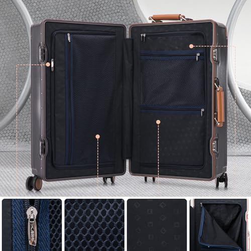Apelila 28-Inch Wide Handle Hardshell Spinner Luggage - 116L Large Capacity with 360° Silent Wheels - TSA Lock & Aluminum Corner Guards - Lightweight PC+ABS for International Travel