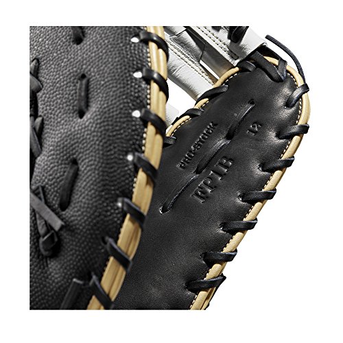 Wilson Sporting Goods 2019 A2000 Fp1B Superskin First Base Fastpitch Mitt - Left Hand Throw Black/Vegas Gold/White Superskin/Tm, 12" #TOP7