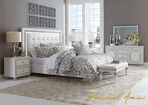 Sky Tower 6 Pc. King Bedroom Furniture Set By Michael Amini With Free Sharp 55" Ultra Hd 4K Smart Hdtv (55')