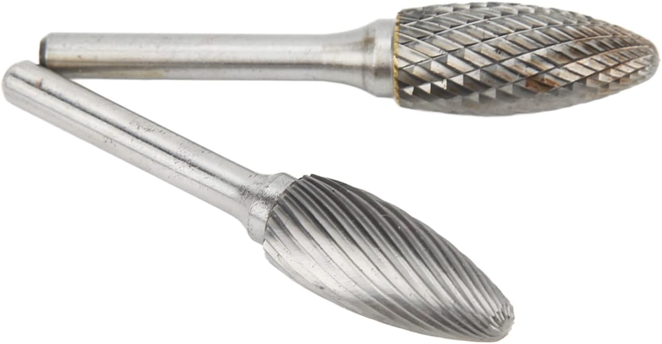 BAFOVY Single Double Cut Carbide Burrs, Files 6mm Shank 14mm Cutter Dia with High Hardness and Long Lifespan, for Metalwork Wood Carving Grinding and DIY Engraving