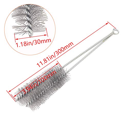 Image of Utoolmart Steel Wire Cleaning Brush, Spiral Power Tube Brush, Steel Wire Tube Brush Cleaning Tool, Tube Bottle Brush, 1.2-inch Diameter 12-inch Length, 2pcs