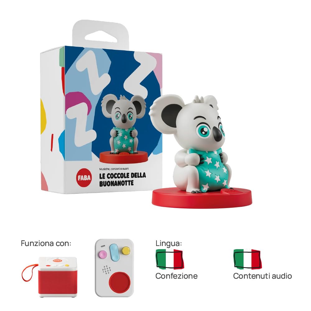 FABA Personaggio Sonoro - Le Coccole della Buonanotte - Musiche, canzoni e suoni per bambini e bambine 0+ - Ascoltabile con FABA Raccontastorie, gioco educativo versione Italiana