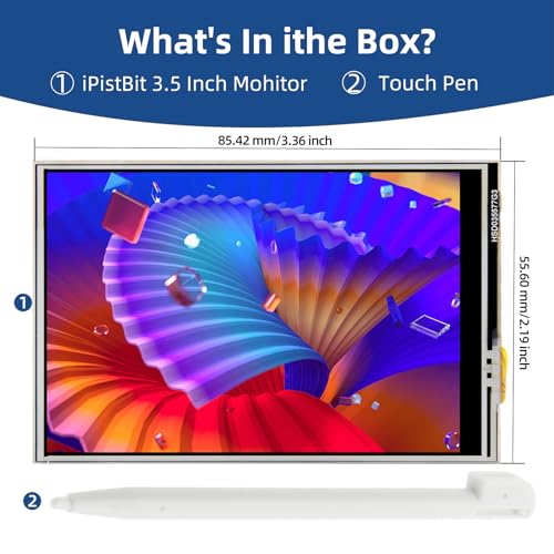 Image of 3.5 Inch Touch Screen, 480x320 TFT LCD SPI Display Panel for Raspberry Pi 5 /4B /3B+ /3B /2B /B+ /B(No HDMI)