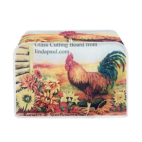 JSLXYYBQ Roosters Chickens and Sunflowers Toaster Covers 2 Slice Wide Slot Dustproof Fingerprint Protectors and Greasy Protection Anti-sputtering Machine Washable Women Gift