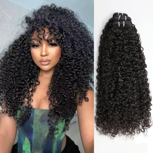 VIPbeauty Burmese Curly Bundles Human Hair Unprocessed Virgin Hair Bundles Deals Human Hair Extensions 16A Raw Burmese Curly Human Hair 3C4A Bundles for Black Women Natural Black 20 22 24 Inch