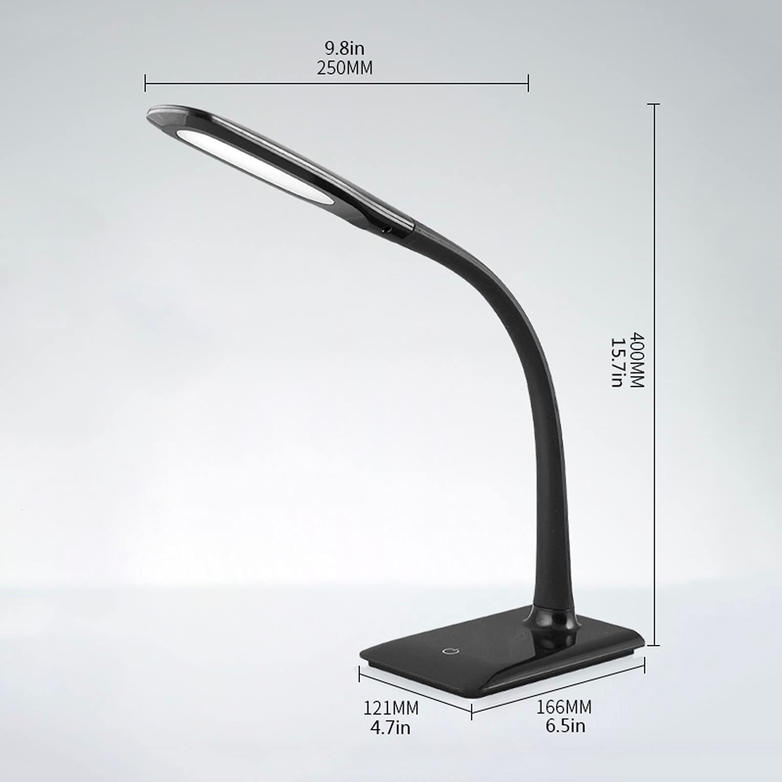 Lampa biurkowa Wtykowa lampa biurkowa LED Bezstopniowe ściemnianie Sterowanie dotykowe Lampa chroniąca oczy Elastyczna 360° Lampa stołowa typu "gęsia szyja" z funkcją nocnego oświetlenia