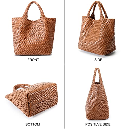 Image of Vegan Leather Purses for Women, Handmade Purses and Handbags Summer Beach Travel Tote Shoulder Bag | WOVEN