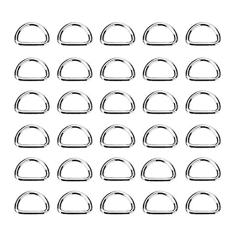 100pcs Anillas en Forma D Plateadas Cover