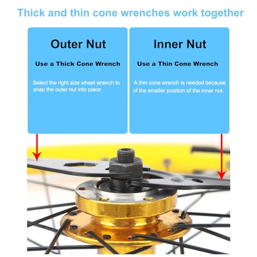 image for SONZUIA Bike Cone Wrench Set Tool (13, 14, 15, 16, 17, 18, 19mm) Bicyc