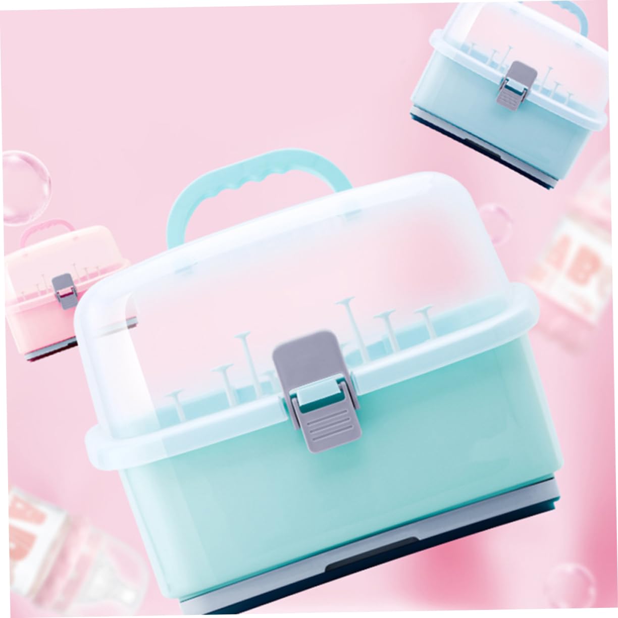Boîte de Rangement pour Biberons Portable, Grosse Capacité, Plastique Vert | Maison et Extérieur, Protège Biberon et Tétine, Format Pratique pour Voyage