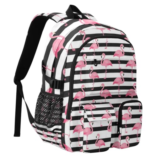 Mochila de 17.5 pulgadas con compartimento acolchado para portátil y diseño de rayas 2