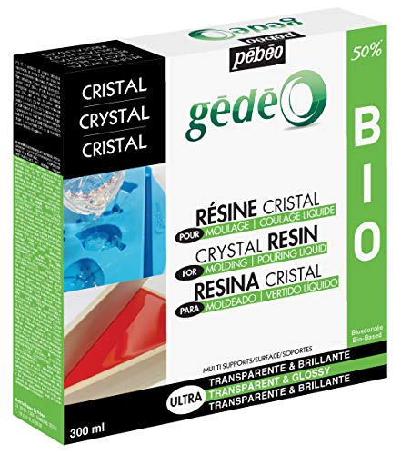 PEBEO Gedeo Crystal Resin Kit - Transparent Glossy Finish - Eco-Friendly Formula - Casting Moulds - Table Tops - Crafting Supplies - 300 ml