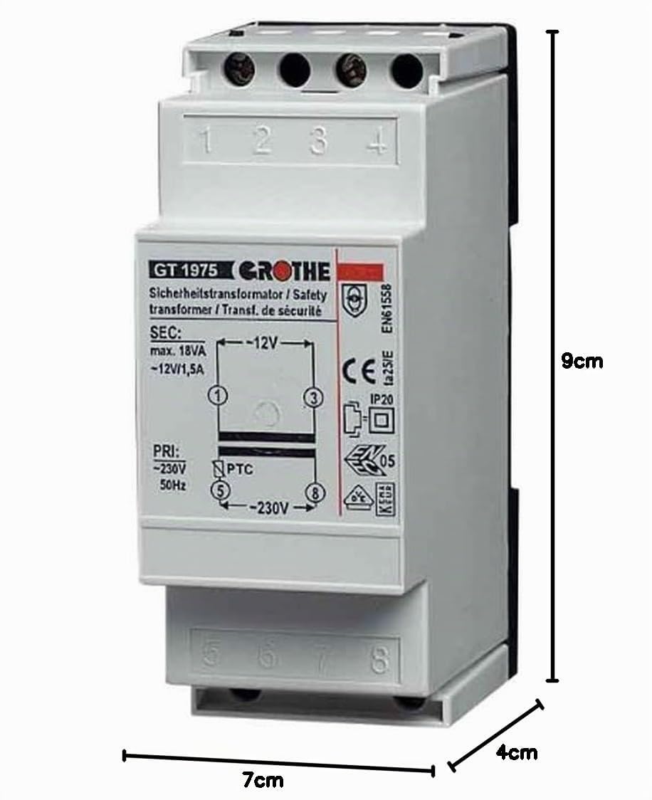 Grothe Klingel Transformator 12 V AC, 1,5 A, GT 1975, 1512019