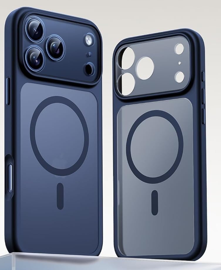 Image of MagPro case for Apple iPhone 17 Pro with Camera Protection MagSafe Compatible Protective Cover with Strong Magnetic Adsorption Shockproof Armor Polycarbonate Translucent Matte Blue v