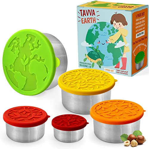 Tavva Bundle Snack Stainless Steel Food Containers [Set Of 3] Earth Stainless Steel Food Containers [Set Of 5] #TOP2