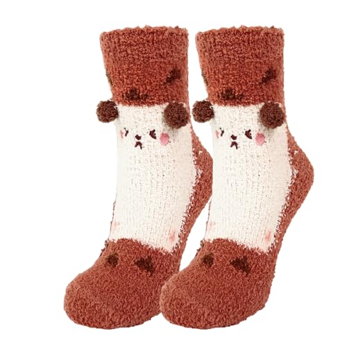 Image of Benefeet Sox Funny Animal Fuzzy Socks for Women Girls - Cute Fluffy Slippers, Cozy Warm Winter Plush Sleeping Socks