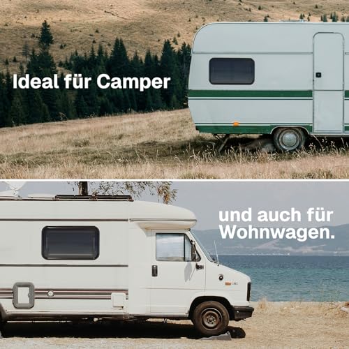 Farosun Wohnwagen Fenster 50x30 cm, E13, Ausstellfenster für Wohnmobil und Caravan mit integriertem Insektenschutz, Sonnenschutz, Seitenfenster für Camper, 2 mm Acrylglas, UV-beständig