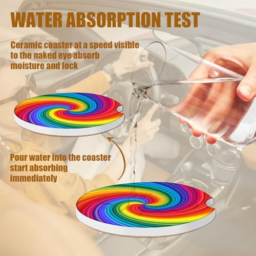 Portavasos cerámicos absorbentes para auto, 2 unidades miniatura 5
