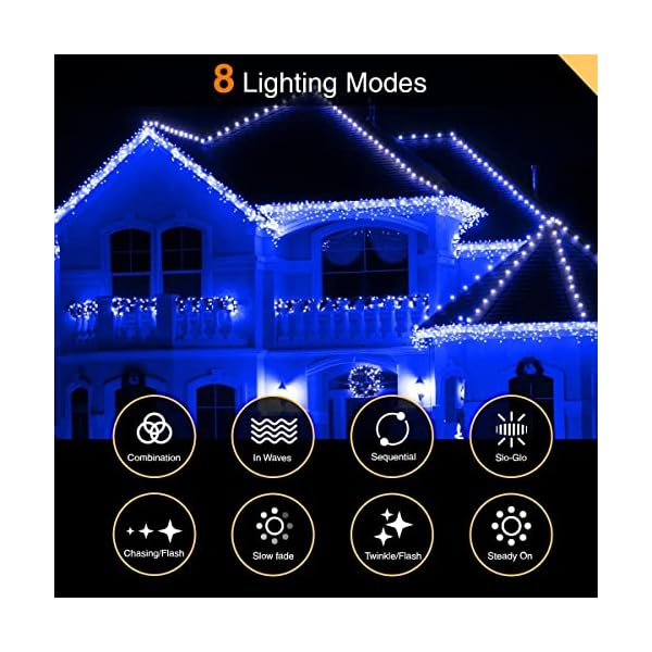 ANSIO® Lichterkette Außen Eisregen 35m 1000 LED Eiszapfen Lichterkette Außen Lichtketten Strom Für Weihnachten, Balkon… – Bild 8