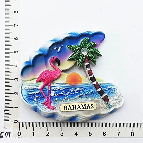 Imán decorativo 3D Flamingo Bahamas de resina miniatura 5