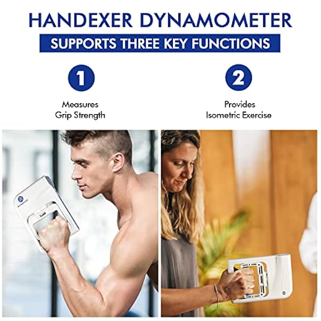 Grip Strength Tester 265lb/120kg, Digital Hand Dynamometer FDA Registered with Backlit LCD for Grip Strength Testing and Training