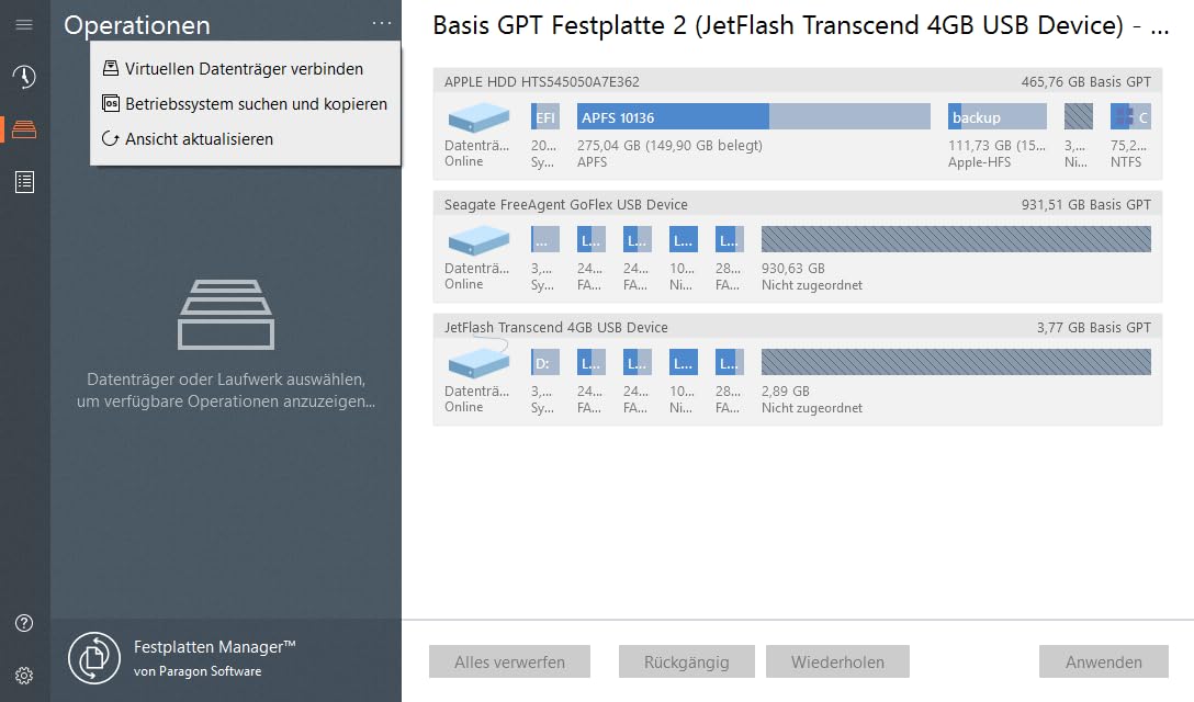 Paragon Festplatten Manager 17 Advanced - Partition kopieren, Festplatte kopieren, Betriebssystem übertragen | 3-PC | 3 Gerät | 1 Benutzer | PC Aktivierungscode per Email