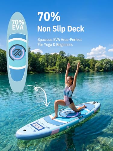 Image of Niphean 10' Inflatable Paddle Board, Ultra-Light SUP for Beginners | Versatile Yoga Paddle Board with Durable SUP Accessories, 400lbs Capacity, Stand Up Paddle Boards for Adults & Youth