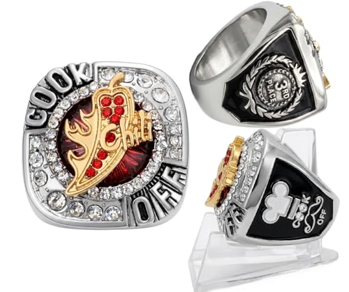 Bague Chili Cook Off Cadeau Idéal pour Cuisinier et Vainqueur de Compétition Culinaire