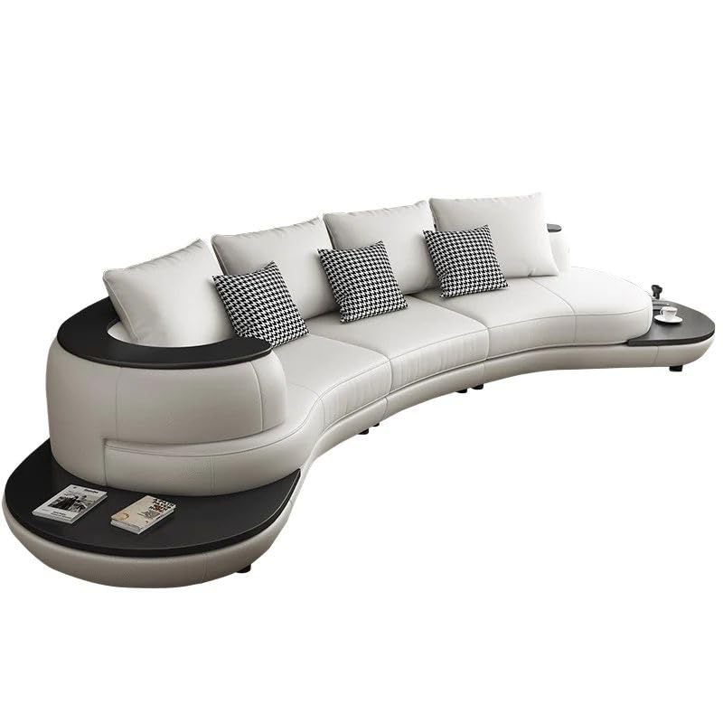 FUNTERIOR Elysian 3+2+1 Puffy Leatherette White Gracious Royal Look 6 Seater Sofa Set for Living Room.-image-25